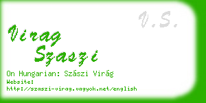 virag szaszi business card