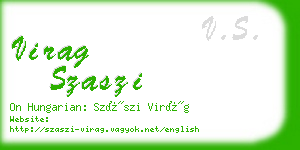 virag szaszi business card